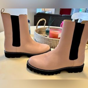 J. Crew Women's Gwen Lug-Sole High-Shaft Chelsea Boots in Leather style #BA187